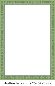 Vector gold with green classic Greek square ornament. Rectangle of Ancient Greece and Roman Empire. Byzantine painting of walls, floors and ceilings. Decoration of European palaces.
