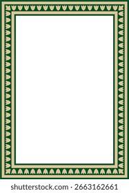 Vektorgold mit grünem Quadrat Türkisches Nationalornament. Osmanische Grenze, Rahmen. Ethnische florale Rechteck, Seljuk Türken Muster. Dekoration der Paläste des Sultans.
