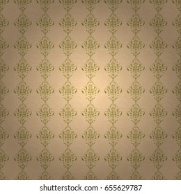 Vector gold grill on a beige background. Art deco style, trendy vintage design element. Beautiful artdeco template with elements in gold gradient. Golden abstract geometric seamless pattern.