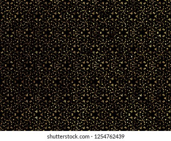 Vector gold grill on a black background. Art deco style, trendy vintage design element. Beautiful artdeco template with elements in gold gradient. Golden abstract geometric seamless pattern.