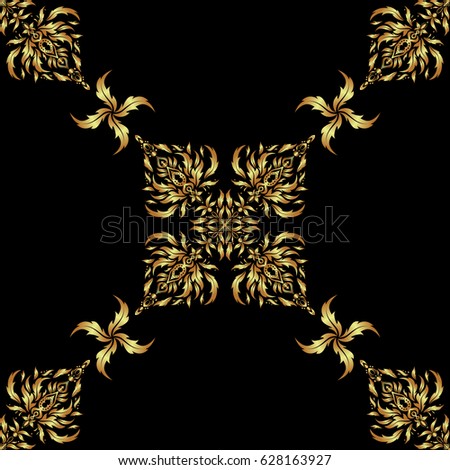 Vector Gold Grill On Black Background Stock Vector (Royalty Free