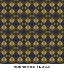 Vector gold grill on a gray background. Beautiful artdeco template with elements in gold gradient. Golden abstract geometric seamless pattern. Art deco style, trendy vintage design element.