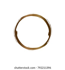 Vector gold grunge circle. Grunge round shape for text, logo, icons, banner design elements. 
