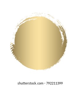 Vector gold grunge circle. Grunge round shape for text, logo, icons, banner design elements. 