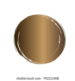 Vector gold grunge circle. Grunge round shape for text, logo, icons, banner design elements. 