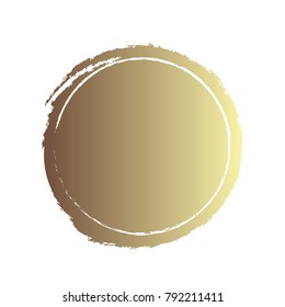 Vector gold grunge circle. Grunge round shape for text, logo, icons, banner design elements. 
