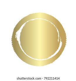 Vector gold grunge circle. Grunge round shape for text, logo, icons, banner design elements. 