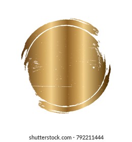 Vector gold grunge circle. Grunge round shape for text, logo, icons, banner design elements. 