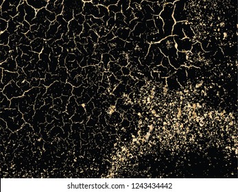 Vector gold grunge texture. Patina scratch golden distress rough background. Gold grunge texture to create distressed effect.