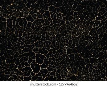 Vector gold grunge texture. Patina scratch golden elements. Trendy background for design, party, invitation, web, banner, birthday, wedding card. 