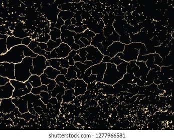 Vector gold grunge texture. Patina scratch golden elements. Trendy background for design, party, invitation, web, banner, birthday, wedding card. 