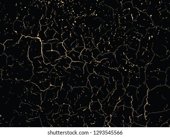Vector gold grunge texture. Patina scratch golden elements. Trendy background for design, party, invitation, web, banner, birthday, wedding card. 