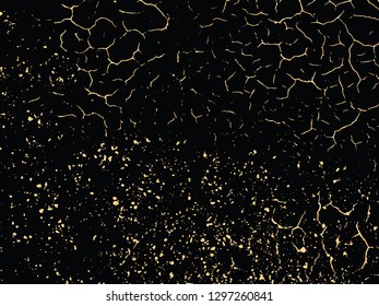 Vector gold grunge texture. Patina scratch golden elements. Trendy background for design, party, invitation, web, banner, birthday, wedding card. 