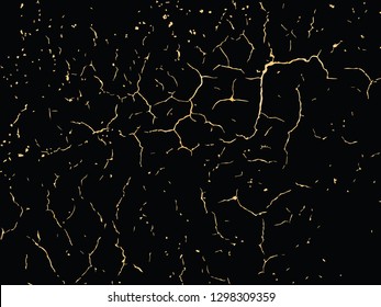Vector gold grunge texture. Patina scratch golden elements. Trendy background for design, party, invitation, web, banner, birthday, wedding card. 