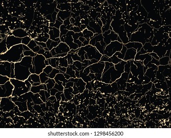 Vector gold grunge texture. Patina scratch golden elements. Trendy background for design, party, invitation, web, banner, birthday, wedding card. 