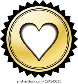 vector gold heart icon