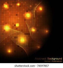 Vector gold hi-tech background. Clip-art
