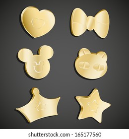 Vector gold icon set