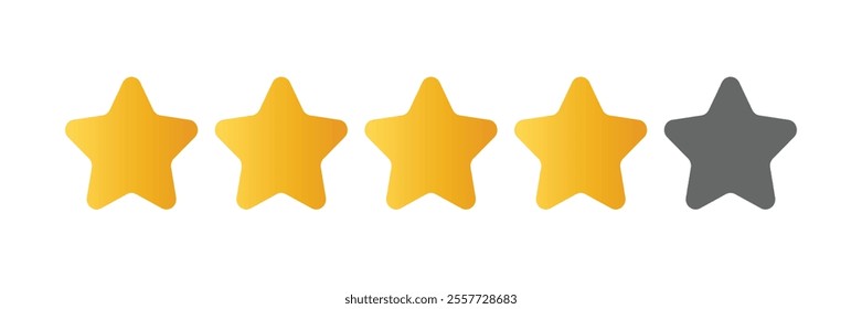 Vector gold illustration of a feedback star, evaluation of a product or service