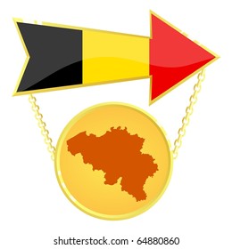Vector Gold Index with a map of Belgium