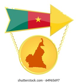 Vector Gold Index with a map of Cameroon
