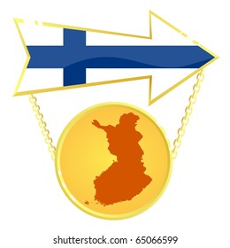 Vector Gold Index with a map of Finland