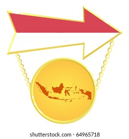 Vector Gold Index with a map of Indonesia