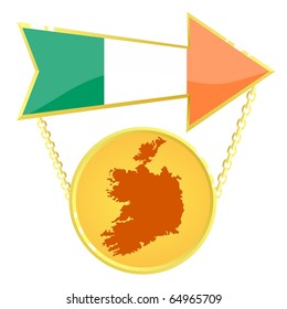 Vector Gold Index with a map of Ireland