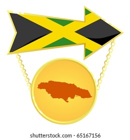 Vector Gold Index with a map of  Jamaica