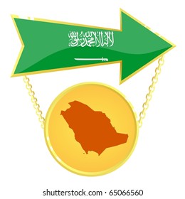 Vector Gold Index with a map of Saudi Arabia