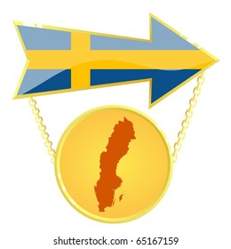 Vector Gold Index with a map of Sweden