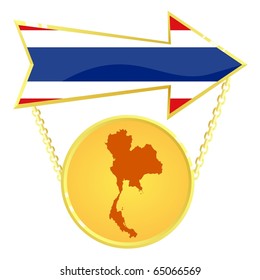 Vector Gold Index with a map of Thailand
