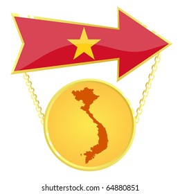 Vector Gold Index with a map of Vietnam