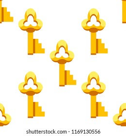 Vector gold key seamless pattern