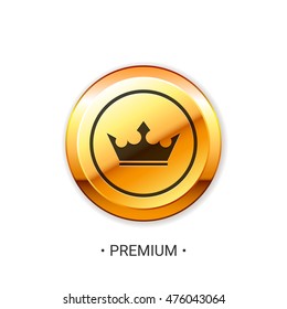 Vector gold label with crown