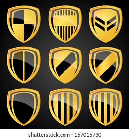 Vector Gold Labels plate Set. Easy to edit.