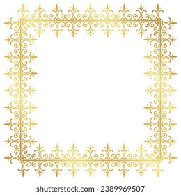 Vector gold lace pattern decorative box - text box - wedding invitation.