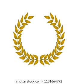 Vector gold laurel or olives wreath. Vintage decorative wreath for invitations, greeting cards, quotes, blogs, posters. Symbol of victory. Vector illustration for design, awards. Crown, winner, ornate