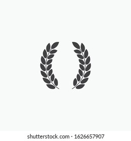 Vector gold laurel. Laurel wreath award and golden ribbon. Award signs with laurel wreath