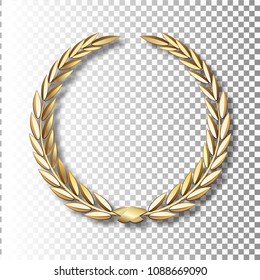 Vector gold laurel wreath. Laurel wreath with golden ribbon. EPS 10