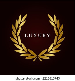 Vector gold laurel wreath logo