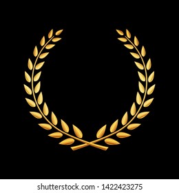 Vector Gold laurel wreath on a black background