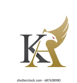 Vector Gold Letter K A Eagle Consulting Logo
