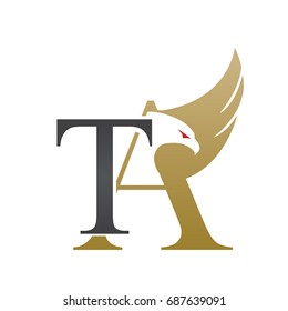 Vector Gold Letter T A Eagle Consulting Logo