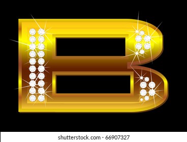 Vector gold letters with brilliants