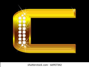 Vector gold letters with brilliants