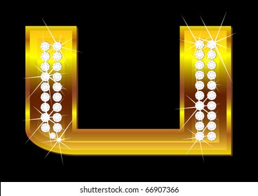 Vector gold letters with brilliants