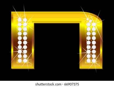Vector gold letters with brilliants
