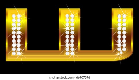 Vector gold letters with brilliants