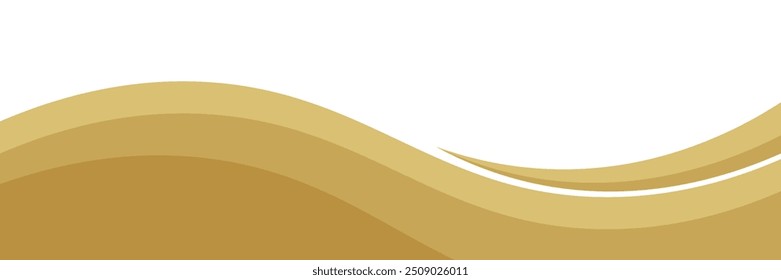 Vector gold line background curve element with white space for text and message design, overlapping layers, vector